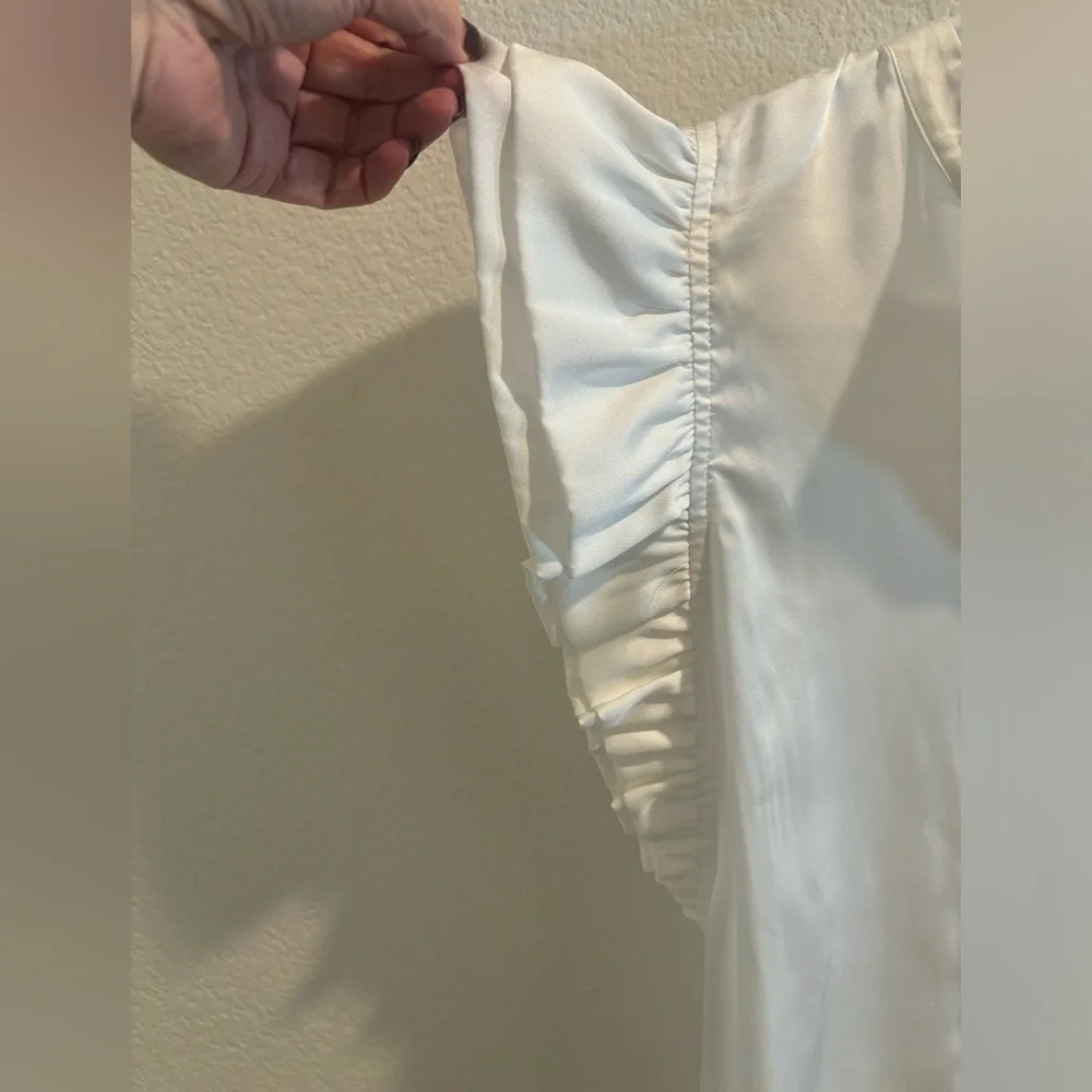Express | Satin Ruffle Sleeve Blouse | Medium - Picture 3 of 5